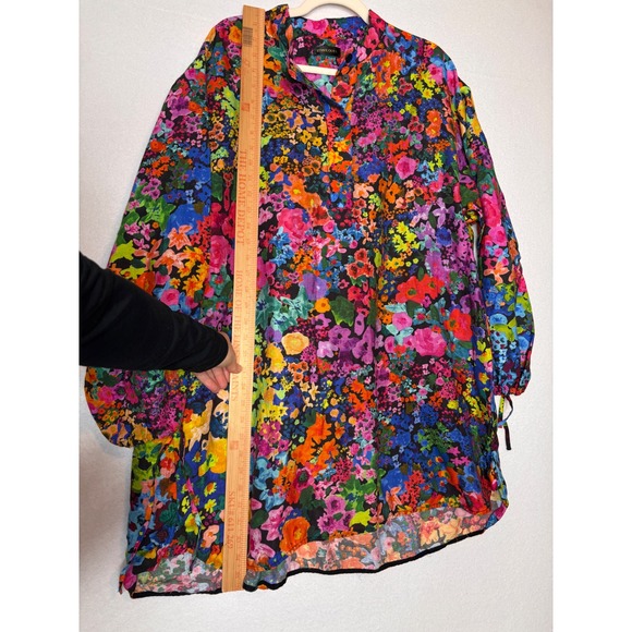 STINE GOYA NEVA Tencel 60s Floral Print High Neck Dress Size M - Picture 11 of 12